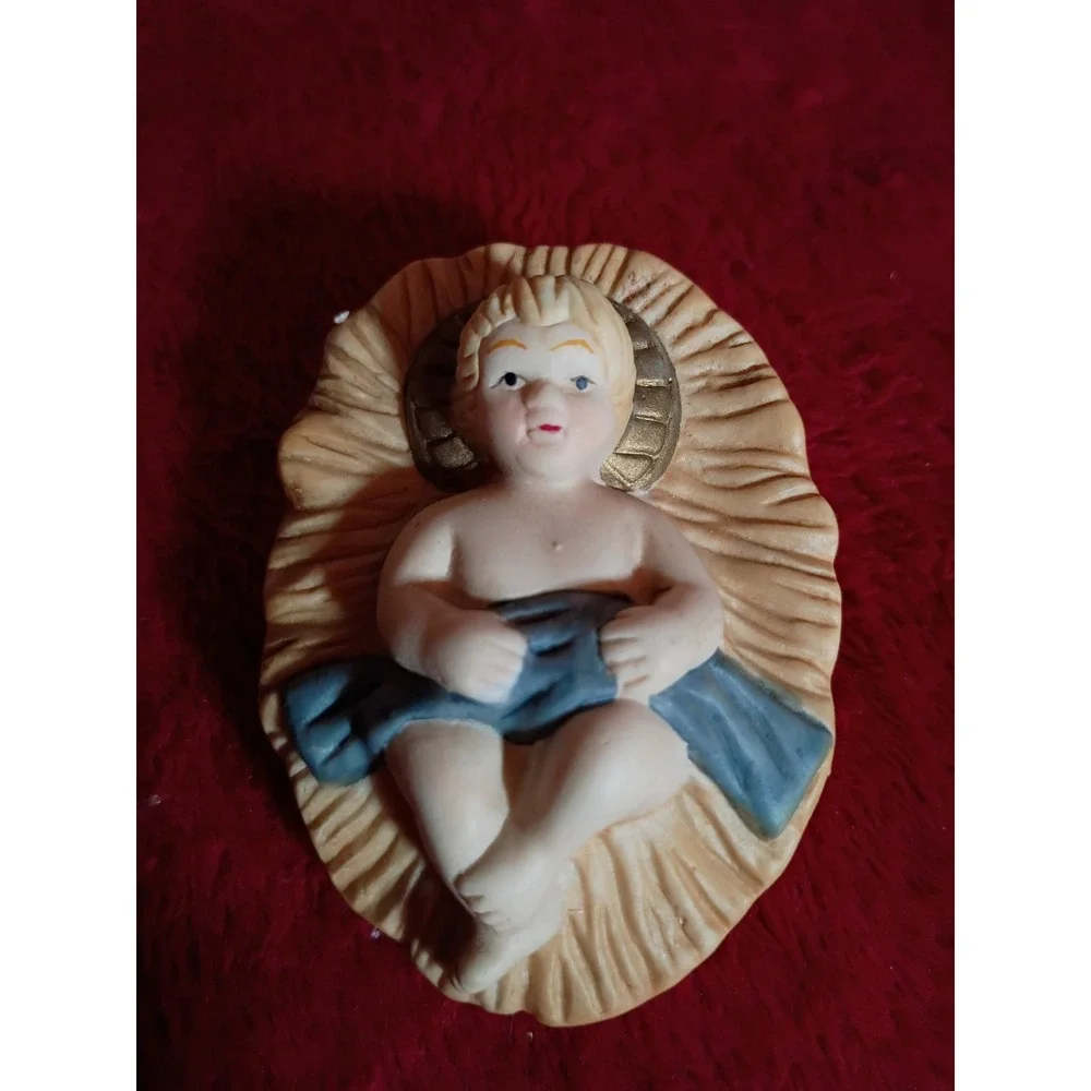 Vintage Sears Nativity Set 32 97889 Wood Stable 11 Porcelain Figures Christmas